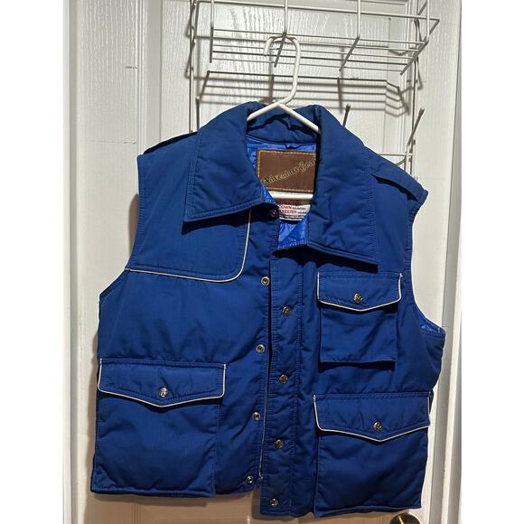 Vintage Adventure Gear Goose Down Vest Quilted Double Layer Body Men L Zip up - Picture 4 of 10